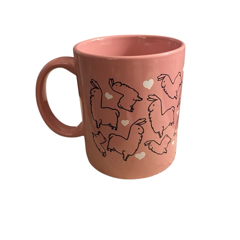 Urban Outfitters Llama Love Pink Ceramic Mug - Picture 2 of 5